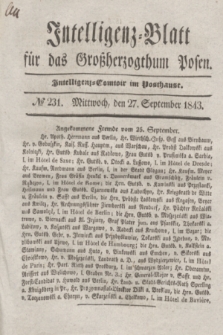 Intelligenz-Blatt für das Großherzogthum Posen. 1843, № 231 (27 September)