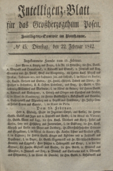 Intelligenz-Blatt für das Großherzogthum Posen. 1842, № 45 (22 Februar)