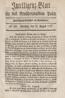 Intelligenz-Blatt für das Großherzogthum Posen. 1847, № 208 (31 August) + dod.