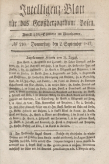 Intelligenz-Blatt für das Großherzogthum Posen. 1847, № 210 (2 September)
