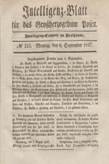 Intelligenz-Blatt für das Großherzogthum Posen. 1847, № 213 (6 September)