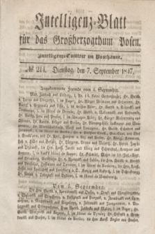 Intelligenz-Blatt für das Großherzogthum Posen. 1847, № 214 (7 September) + dod.