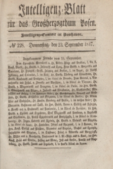 Intelligenz-Blatt für das Großherzogthum Posen. 1847, № 228 (23 September) + dod.
