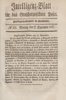 Intelligenz-Blatt für das Großherzogthum Posen. 1847, № 231 (27 September)