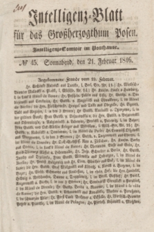 Intelligenz-Blatt für das Großherzogthum Posen. 1846, № 45 (21 Februar)