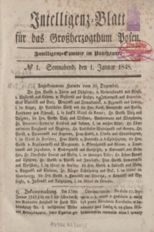 Intelligenz-Blatt für das Großherzogthum Posen. 1848, № 1 (1 Januar)