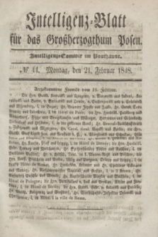 Intelligenz-Blatt für das Großherzogthum Posen. 1848, № 44 (21 Februar) + dod.