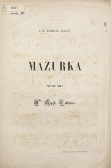 Mazurka : pour le piano