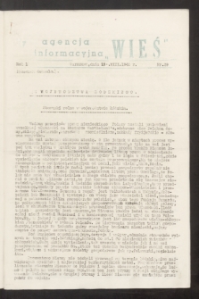Agencja Informacyjna „Wieś”. R.1, nr 29 (17 sierpnia 1943)