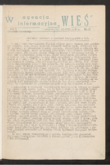 Agencja Informacyjna „Wieś”. R.1, nr 31 (31 sierpnia 1943)