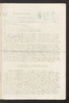 Agencja Informacyjna „Wieś”. R.1, nr 34 (14 września 1943)