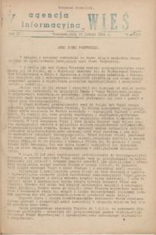 Agencja Informacyjna „Wieś”. R.2, nr 4 [i.e.5] (22 lutego 1944)