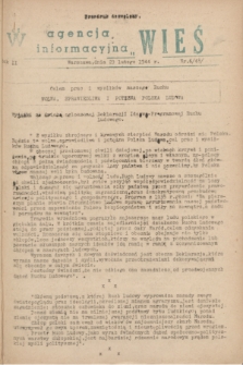 Agencja Informacyjna „Wieś”. R.2, nr 6 (29 lutego 1944)