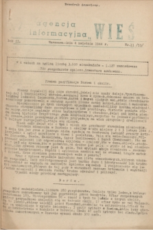Agencja Informacyjna „Wieś”. R.2, nr 11 (4 kwietnia 1944)