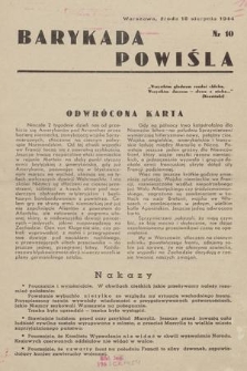 Barykada Powiśla. 1944, nr 10 (16 sierpnia)