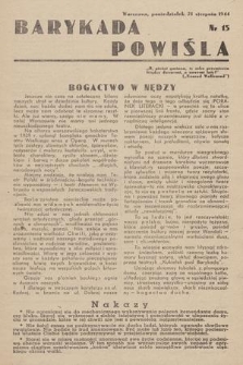 Barykada Powiśla. 1944, nr 15 (21 sierpnia)