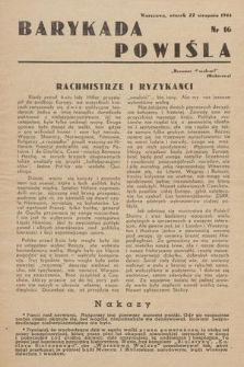 Barykada Powiśla. 1944, nr 16 (22 sierpnia)