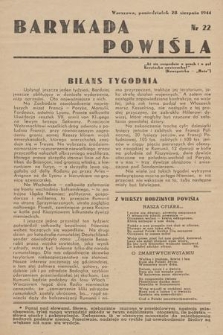 Barykada Powiśla. 1944, nr 22 (28 sierpnia)