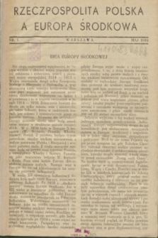 Rzeczpospolita Polska a Europa Środkowa. 1944, nr 1 (maj)
