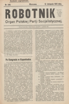 Robotnik : organ Polskiej Partji Socjalistycznej (Frakcja Rewolucyjna). 1910, nr 248 (12 listopada) - wyd. zagraniczne