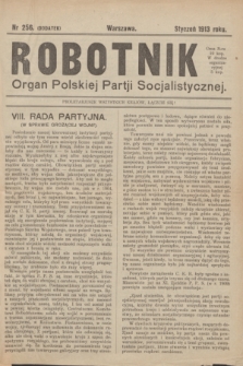 Robotnik : organ Polskiej Partji Socjalistycznej (Frakcja Rewolucyjna). 1913, Dodatek do nr 256 (styczeń)