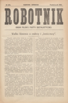 Robotnik : organ Polskiej Partji Socjalistycznej (Frakcja Rewolucyjna). 1915, № 272 (październik)