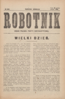 Robotnik : organ Polskiej Partyi Socyalistycznej. 1916, № 282 (listopad)