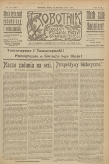 Robotnik : organ Polskiej Partyi Socyalistycznej. R.25, nr 165 (23 kwietnia 1919) = nr 542
