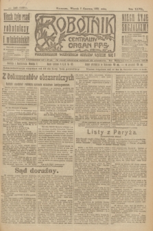 Robotnik : centralny organ P.P.S. R.27, nr 149 (7 czerwca 1921) = nr 1271