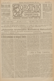 Robotnik : centralny organ P.P.S. R.27, nr 292 (29 października 1921) = nr 1414
