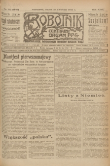 Robotnik : centralny organ P.P.S. R.29, nr 112 (27 kwietnia 1923) = nr 1940