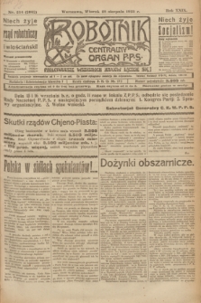 Robotnik : centralny organ P.P.S. R.29, nr 234 (28 sierpnia 1923) = nr 2062