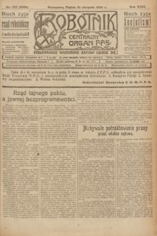 Robotnik : centralny organ P.P.S. R.29, nr 237 (31 sierpnia 1923) = nr 2065