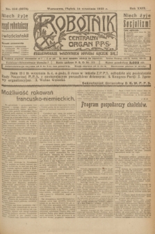 Robotnik : centralny organ P.P.S. R.29, nr 250 (14 września 1923) = nr 2078