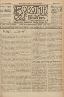Robotnik : centralny organ P.P.S. R.29, nr 255 (19 września 1923) = nr 2083