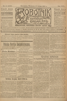 Robotnik : centralny organ P.P.S. R.30, nr 47 (17 lutego 1924) = nr 2228