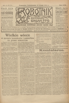 Robotnik : centralny organ P.P.S. R.30, nr 55 (25 lutego 1924) = nr 2236