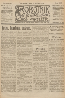 Robotnik : centralny organ P.P.S. R.30, nr 230 (22 sierpnia 1924) = nr 2411