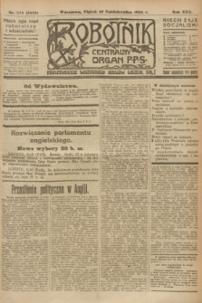 Robotnik : centralny organ P.P.S. R.30, nr 278 (10 października 1924) = nr 2459