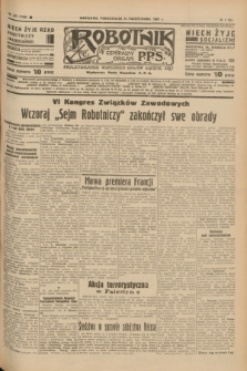 Robotnik : centralny organ P.P.S. R.41 [i.e.43], nr 321 (25 października 1937) = nr 7203