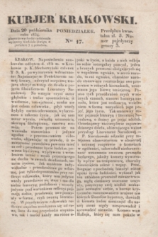 Kurjer Krakowski. 1834, Ner 17 (20 października)