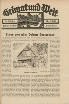 Heimat und Welt : Posener Tageblatt Wochen-Beilage. 1934, Nr. 42 (20 Oktober)