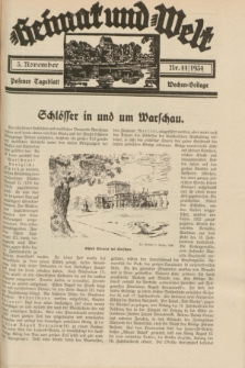 Heimat und Welt : Posener Tageblatt Wochen-Beilage. 1934, Nr. 44 (3 November)