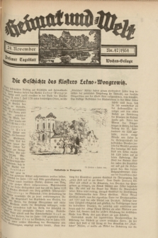 Heimat und Welt : Posener Tageblatt Wochen-Beilage. 1934, Nr. 47 (24 November)