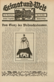 Heimat und Welt : Posener Tageblatt Wochen-Beilage. 1934, Nr. 51 (22 Dezember)