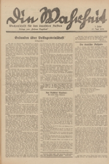 Die Wahrheit : Wochenschrift für den deutschen Aufbau : Beilage zum „Posener Tageblatt”. 1934, Folge 7 (17 Juni)