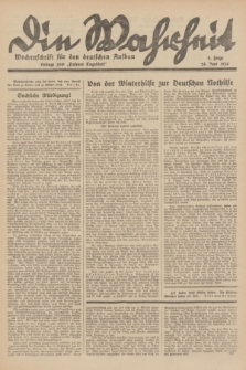 Die Wahrheit : Wochenschrift für den deutschen Aufbau : Beilage zum „Posener Tageblatt”. 1934, Folge 8 (24 Juni)