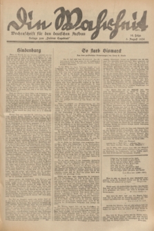 Die Wahrheit : Wochenschrift für den deutschen Aufbau : Beilage zum "Posener Tageblatt". 1934, Folge 14 (5 August)