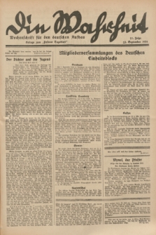 Die Wahrheit : Wochenschrift für den deutschen Aufbau : Beilage zum "Posener Tageblatt". 1934, Folge 21 (23 September)