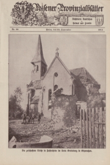 Posener Provinzialblätter : Illustrierte Rundschau in Heimat und Fremde. 1914, Nr. 39 (27 September)